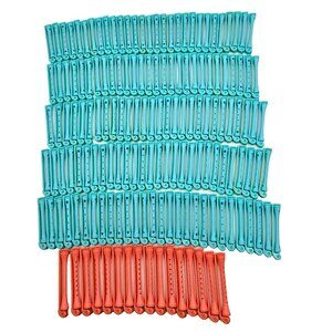 Lot 156 Vintage Hair Curling Rod Curlers Plastic Swing Arm Perm Rollers Teal